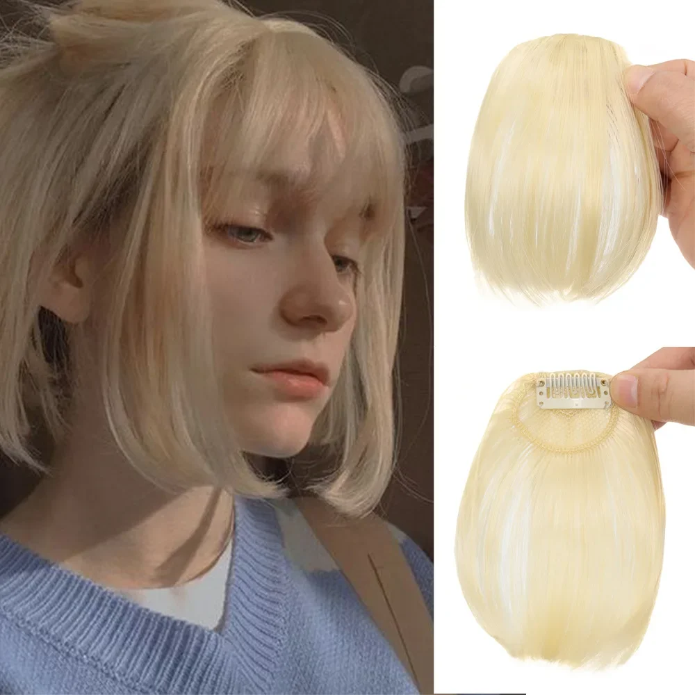 Hair Extensions Hair Bangs Fake Air Bangs Synthetic Hair Extension Soft Light Air Hair Bangs Clip On