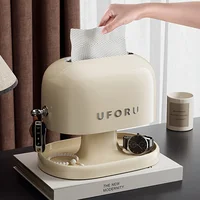 1pc Retro Tissue Box Double-layer Tissue Boxwith Storage Tray Jewelry Watch Organizer Home Living Room Desktop Napkin container 1