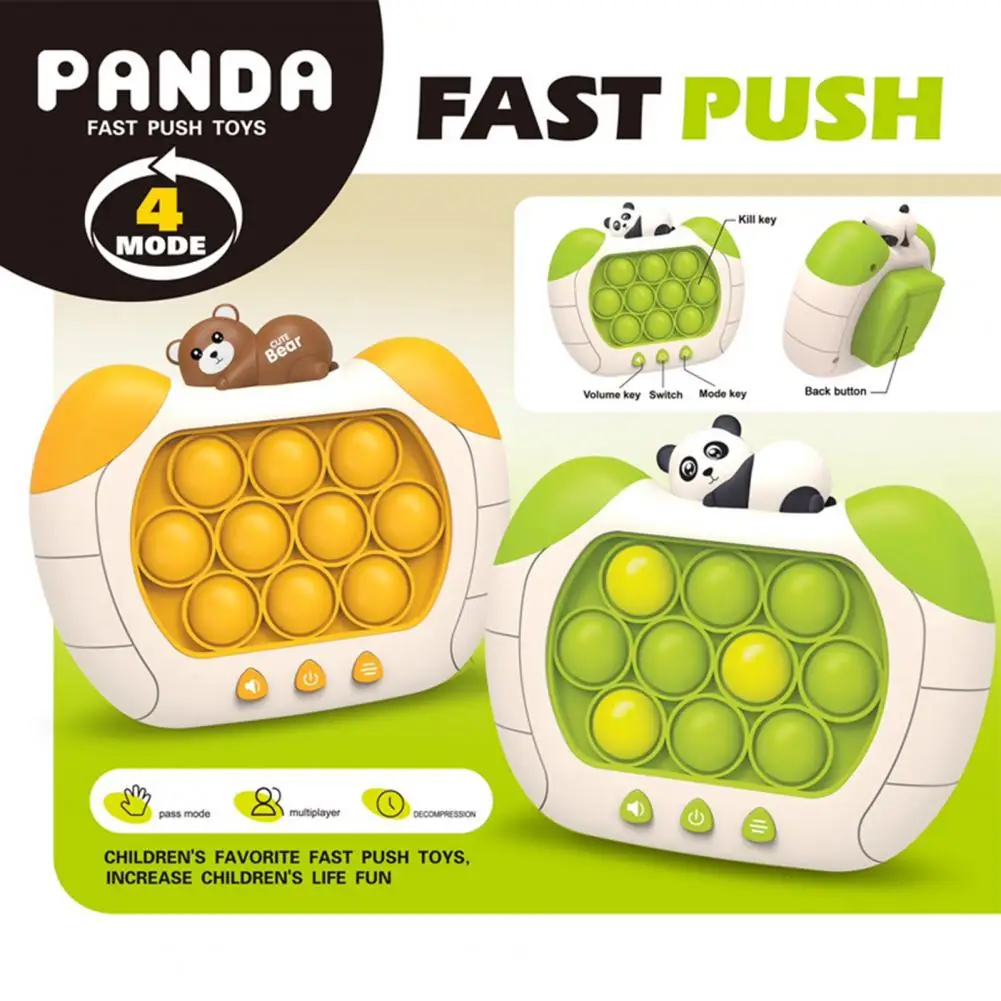 

Glowing Handheld Bubble Game Handheld Bubble Game Panda Decor Quick Push Decompression Toy for Kids Adults Fast for Children