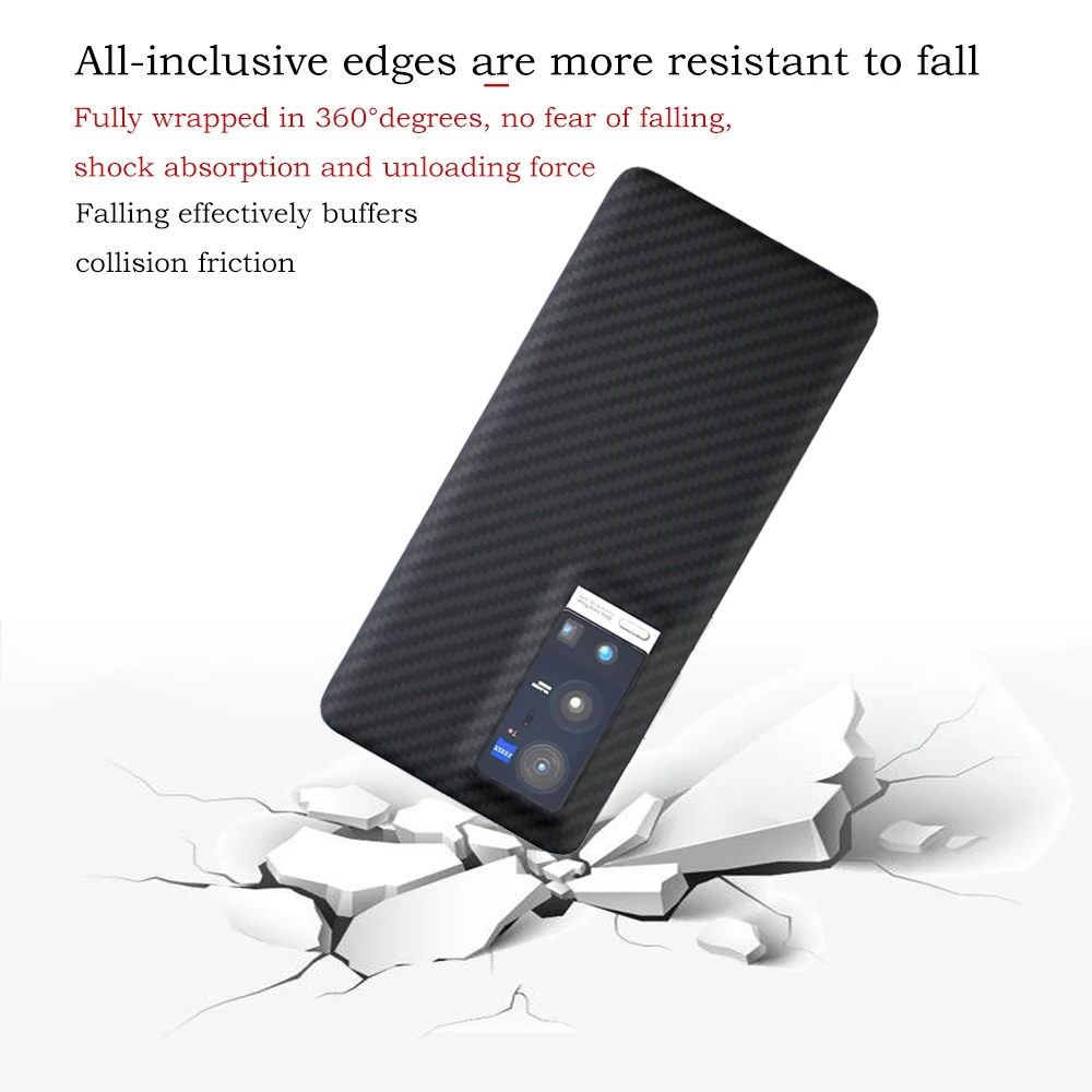 New Genuine Aramid Fiber Carbon For VIVO X60 PRO Plus Ultra-thin AntiFall Business X60 PRO(CN Version) 5G Shell CASE Cover