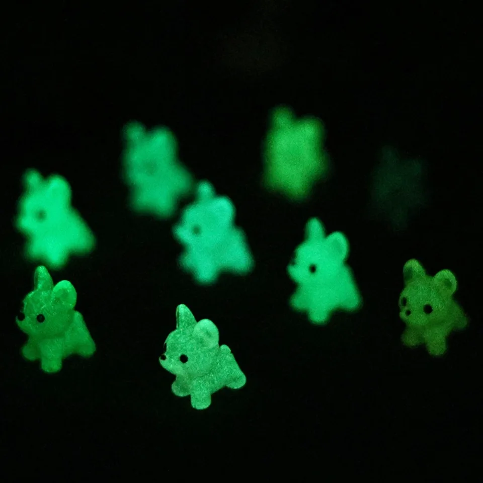 135 PCS Luminous Mini Resin Animals - Glow In The Dark Figures For DIY Crafts & Decor