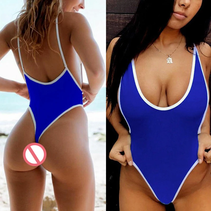 Three-point Sling Bikini V-neck Jumpsuit Women's Sexy Swimsuit Beach Bathing Outfits Slim Underwear Woman Swimwear Clothing