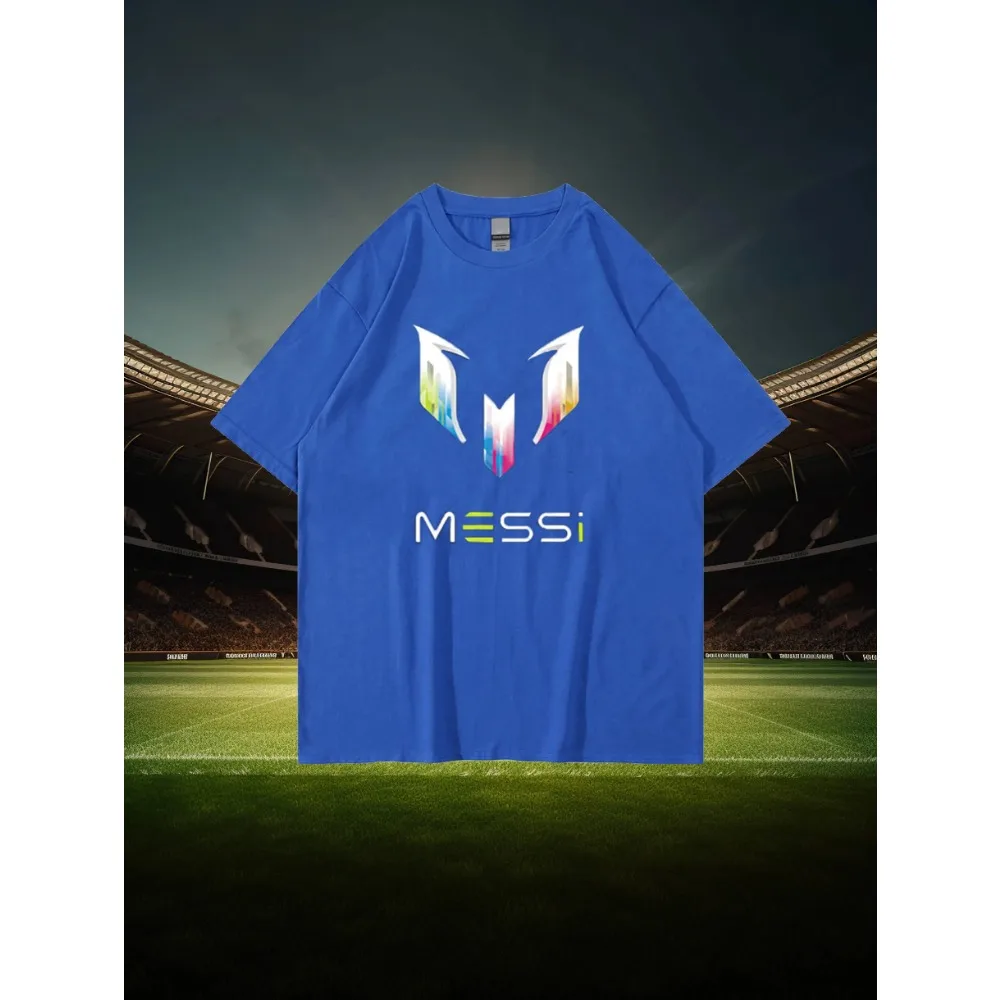 MESSI 남녀공용 캐주얼 반팔 티셔츠, 축구 팬 셔츠, 라운드넥 티셔츠, 100% 코튼 상의, 하이 퀄리티, 여름 신상 패션