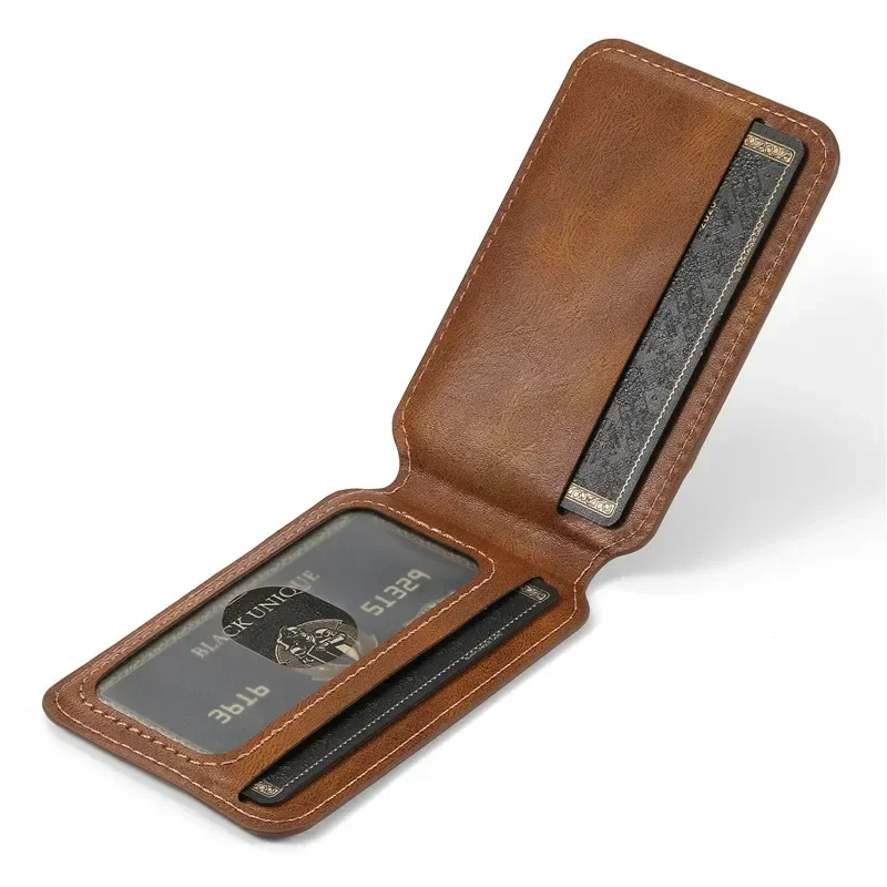 EUCAGR Magsafe Magnetic Leather Wallet Case - 2 In 1 Detachable Shockproof Holder Cover