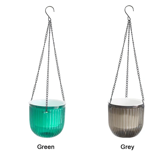 Hidroponikus Talajtenyésztés Lusta Virágcserép Függő Virágcsepp Önelnyelés Víz Lógó Ültetvényes Műanyag Ültetvény - Image 6