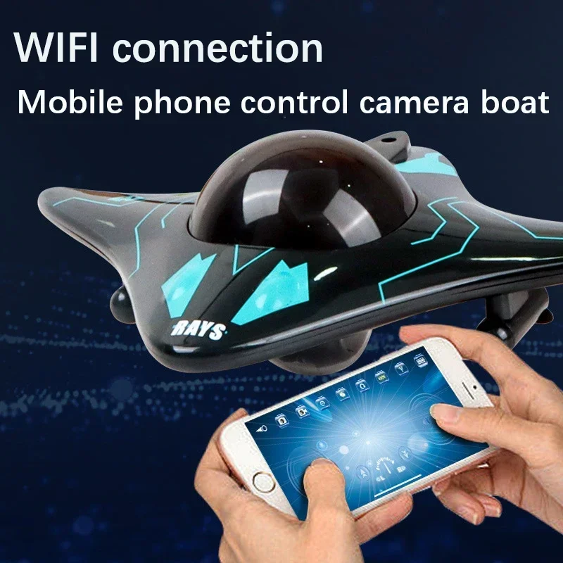 Mini WIFI RC Boat Six-way Submarine Diving Real-time Transmission Underwater Camera Speedboat Photo Video Toys Back to School 3