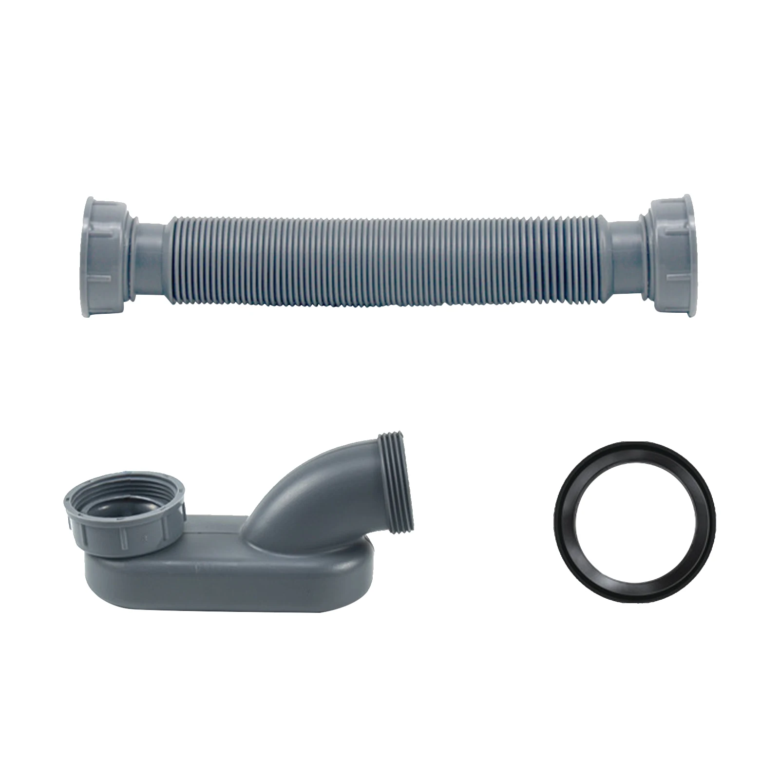 Bathtub Shower Drain Pipe Low Profile Flat 1 1/2 P Trap Kit Flexible