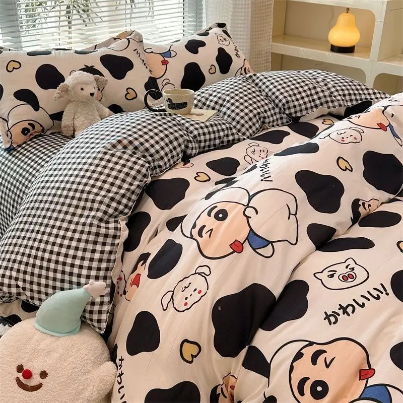 

Комплект постельного белья xiaoxin, одеяло, пододеяльник, карандаш, Shin-chan, аниме мультяшный дышащий мягкий милый всесезонный Домашний Детский Комплект