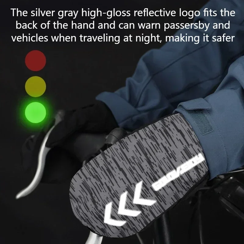 2 in 1 Winter Warm Reflective Cycling Camping Fishing Gloves Sport Touch Screen Non-slip Windproof Snowboard Skiing Loose Gloves