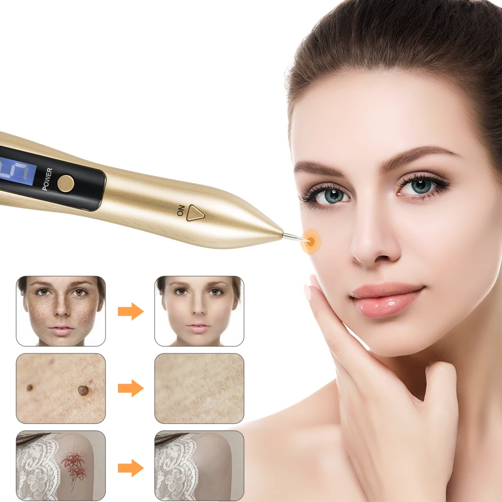 9 Level LCD Plasma Pen Laser Tattoo Mole Removal Device LED Lighting