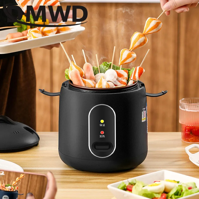 1.2L Mini Electric Rice Cooker Multi-function 1-2 People Porridge Soup Small Cooking Machine Non-Stick Food Steamer DMWD