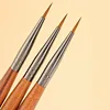 1Pc Sandalwood Handle Kolinsky Hair  Nail Acrylic Brush UV Gel Carving Pen Brush Liquid Powder DIY Nail Drawing Nail Art Bruses 3