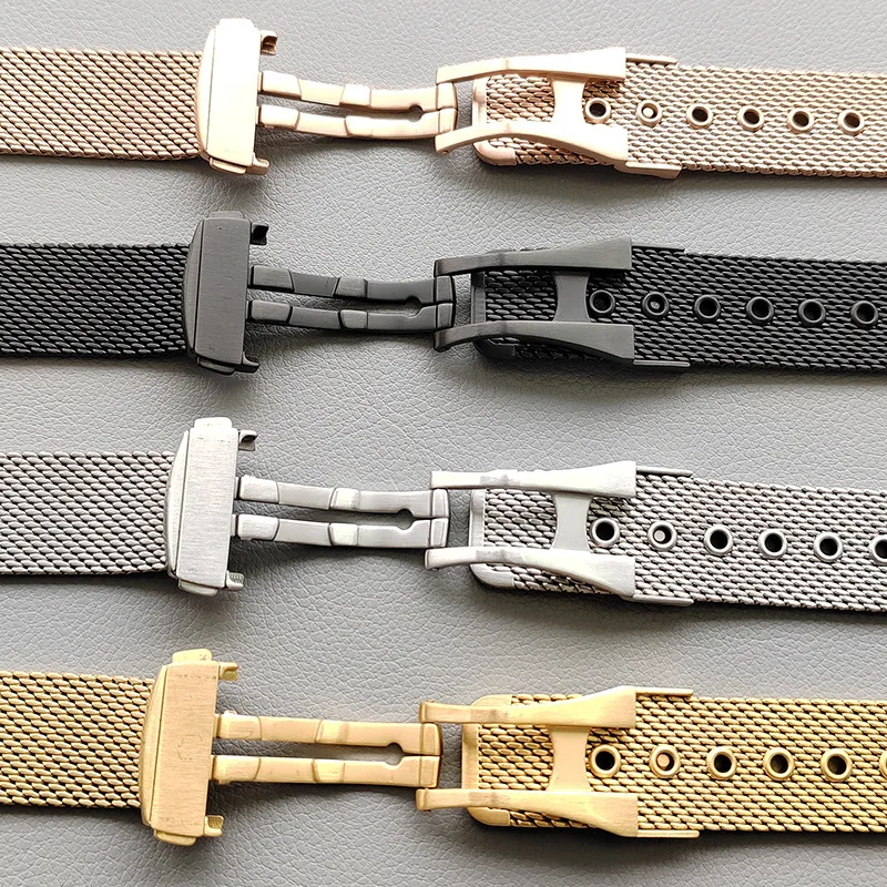 Alça Milanesa para Omega Seamaster Homem 007 Quick Release Malha Loop Aço Inoxidável Fivela Dobrável Pulseira de Relógio de Metal 20 mm 22 mm - Image 4