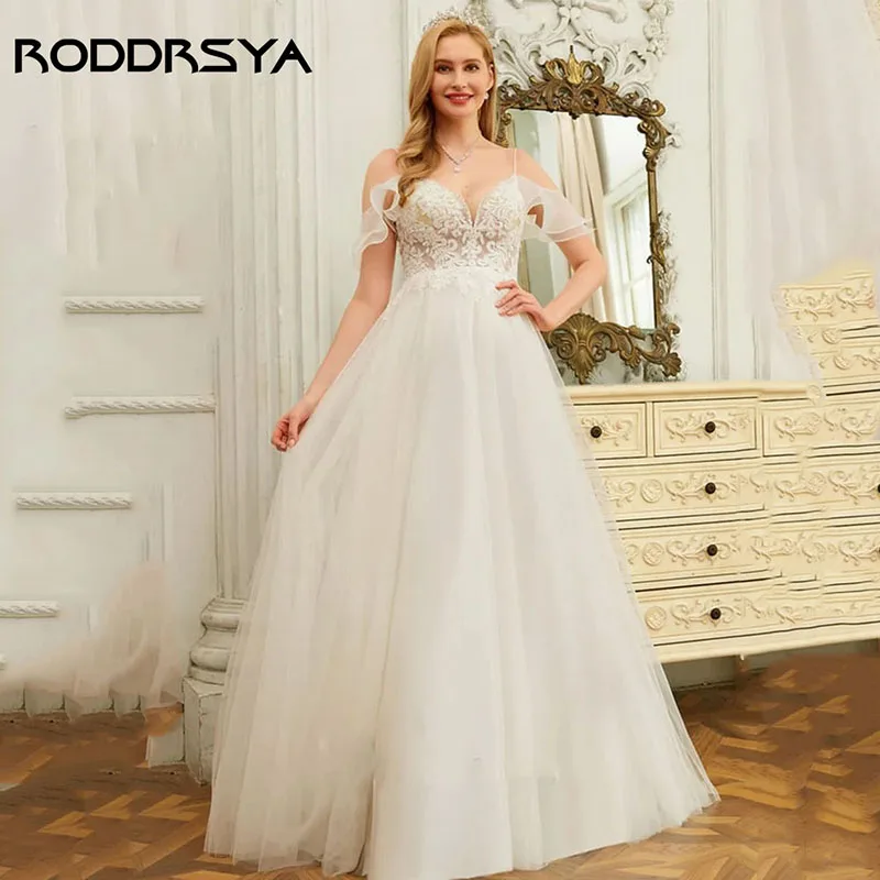 Roddrsya Sexy V Abito Da Sposa Adesivo Di Sposa Spazzolato Via Treno Linea A Abito Da Sposa Personalizzato Per Le Donne 2024 Roddrsya Sexy V Abito Da 