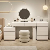 Vanités de maquillage modernes de luxe, Table de chambre à coucher Simple, armoire de rangement, chaise, Console économique, meubles de maison 5