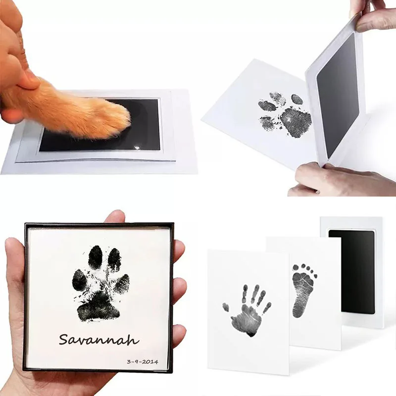 

Pet Dog Cat Paw Print Ink Kit Pad Baby Handprint Footprint Multicolor Safe Non-toxic DIY Hand Footprint Easy Clean Pet Souvenir