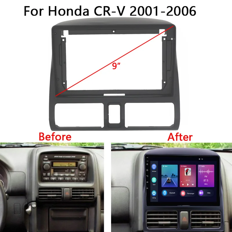 2 Din Car Radio Frame Kit For Honda CR-V 2001 2002 2003 2004 2005 2006 Auto Stereo Dash Panel Fascia Trim Bezel Faceplate