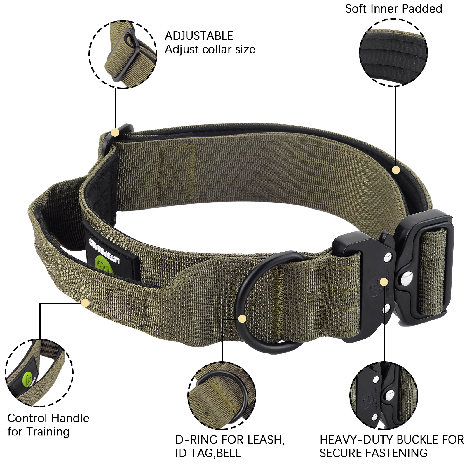 Dog Training Dog Collar With Control Handle DAGANXI Tactical Dog