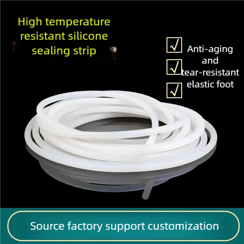 1mm-9.5mm O-shaped Silicone Strip Flame Retardant Solid Round Strip Waterproof Transparent Soft Rubber Strip Sealing Strip sealing strip rubber seal strip silicone seal strip
