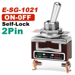High Current Self - Locking Rocker Switch with Copper Pins - 32A 250VAC (1021)
