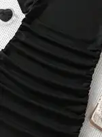 Robe longue décontractée pour filles, printemps-été 2026, à nœud froissé, couleur unie, manches courtes, col rond, idéale pour le quotidien et les voyages 5
