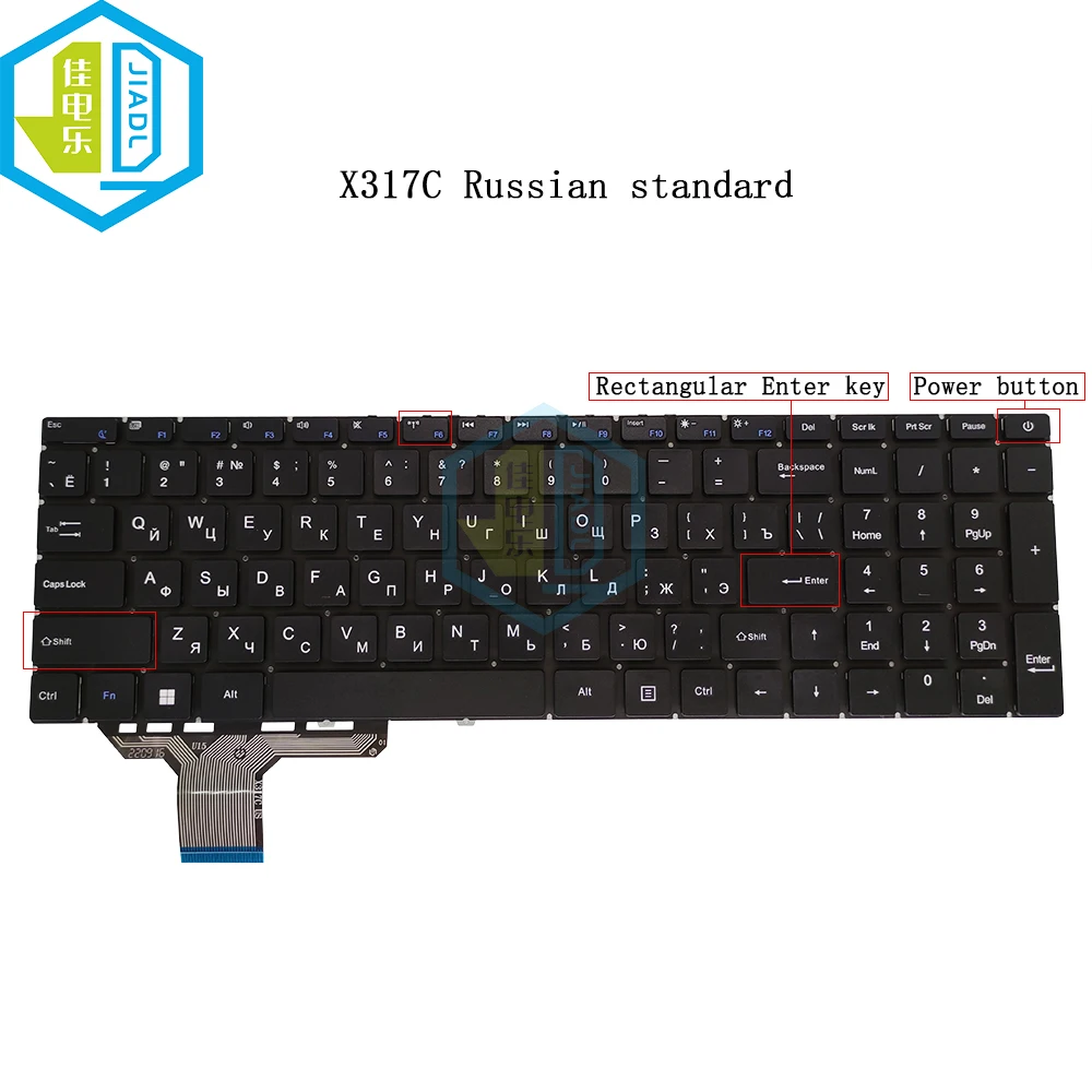 Teclado para pc Portátil f6 Chave Wi-fi Eua Inglês Russo Teclados de Substituição Notebook Novo X317 X317c Eua ru Laptop pc Parts - Imagem 2