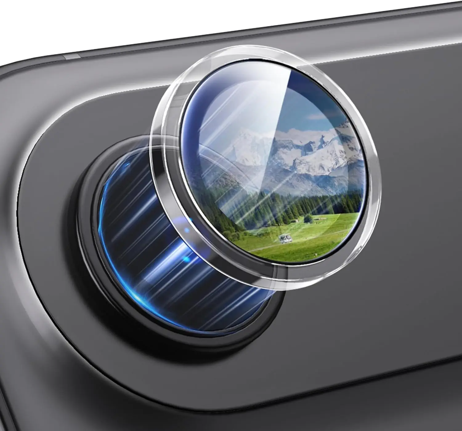 Premium Camera Lens Protector Cover - Blue, Black, Gold Phone Accessory