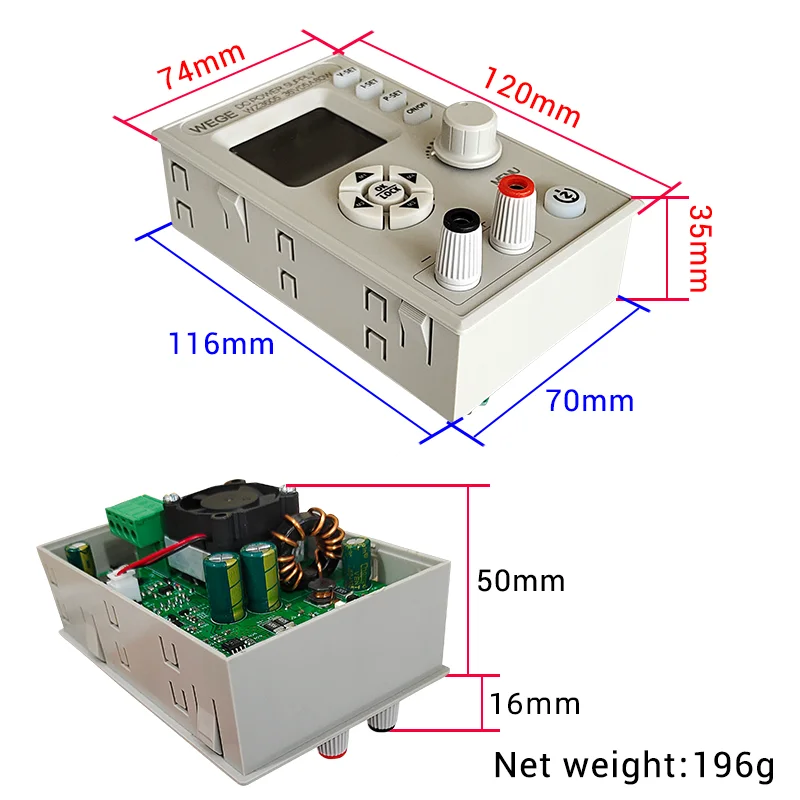 WZ3605 CNC 벅-부스트 DC 전원 공급 장치 0-36V 5A 80W 스텝다운 컨버터 모듈 정전류 정전압 역류 방지