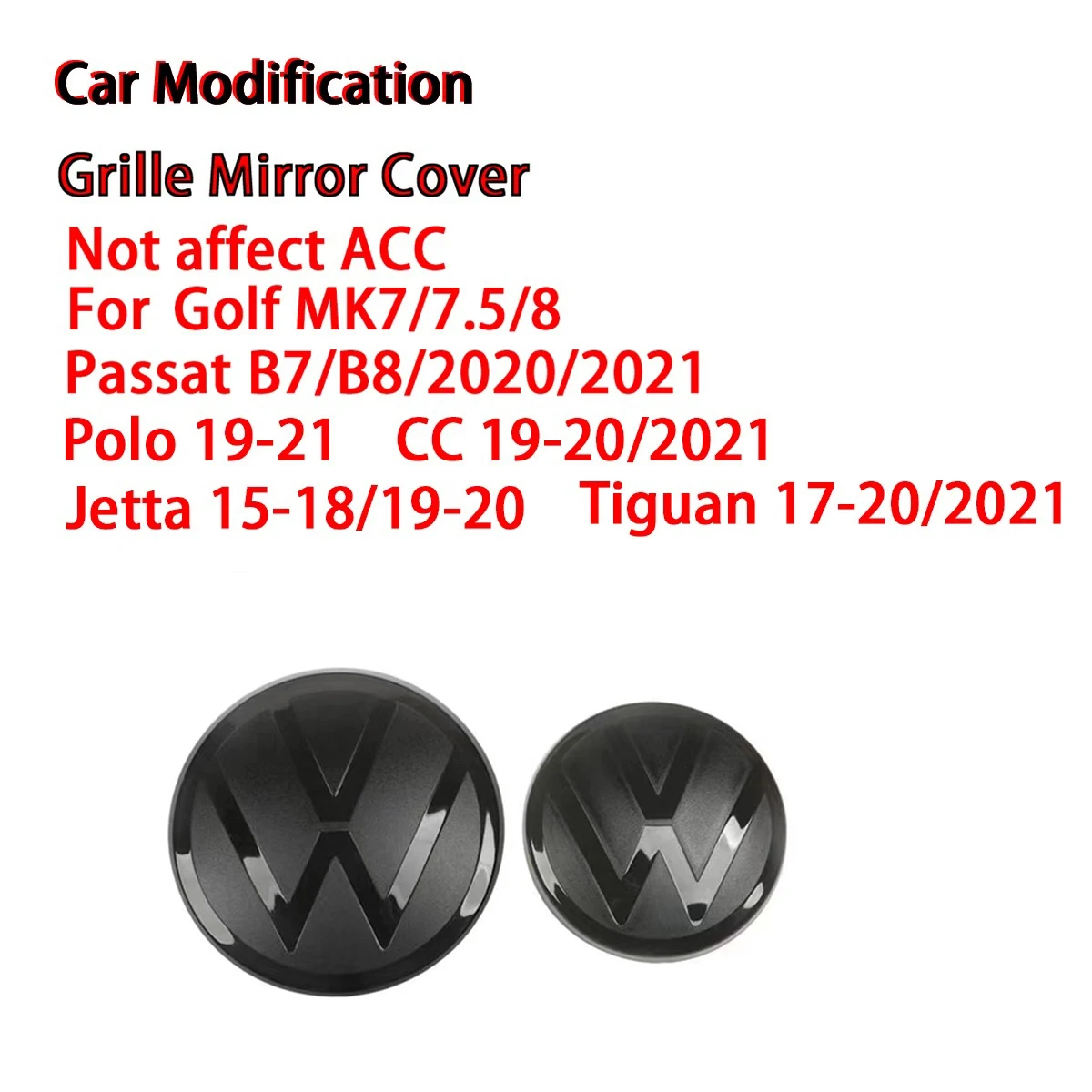 Car Emblem Cover Not Affect ACC Front Grille Or Rear Trunk Lid For Volkswagen Golf 7/7.5/ 8 Passat B8 Polo Jetta Tiguan