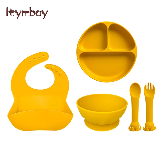 8 Pcs Silicone Baby Feeding Set, Suction Plate Baby, Baby Suction Bowl Baby  Bibs, Baby Spoons, Baby Forks, Baby Plate Set, Baby Fork, Sippy Cups