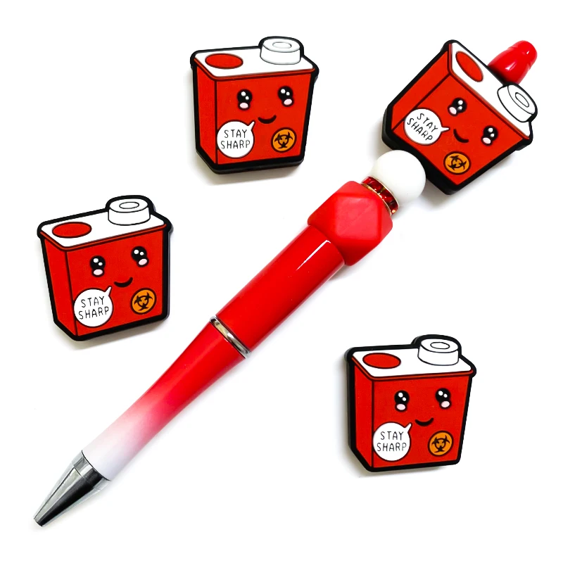 20pcs New Cartoon Silicone Focal Beads Baby Teether Toys DIY String Pen Bead Nipple Chain Jewelry Handwork Accessories Wholesale