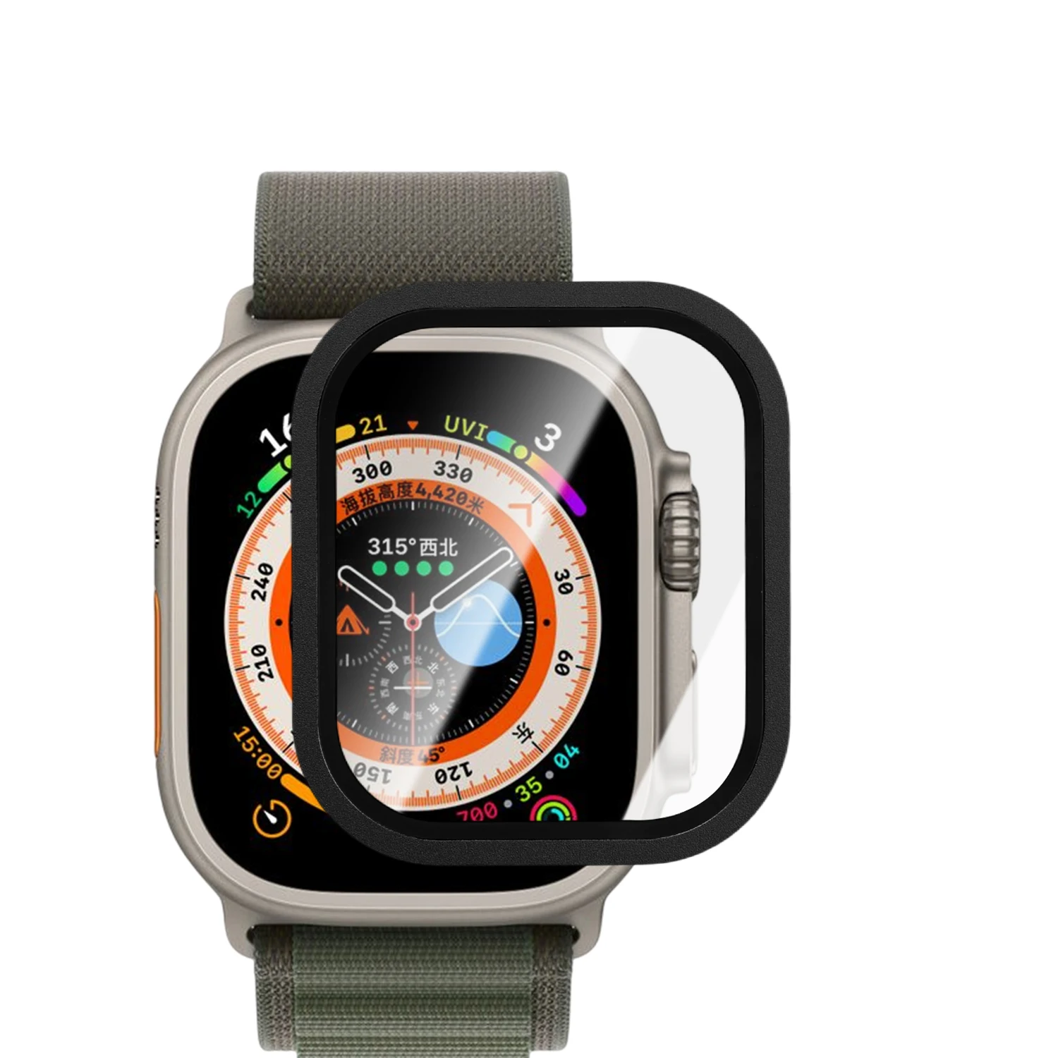 Premium Metal Frame with Tempered Glass Screen Protector - Full Coverage & Anti-Fall Protection