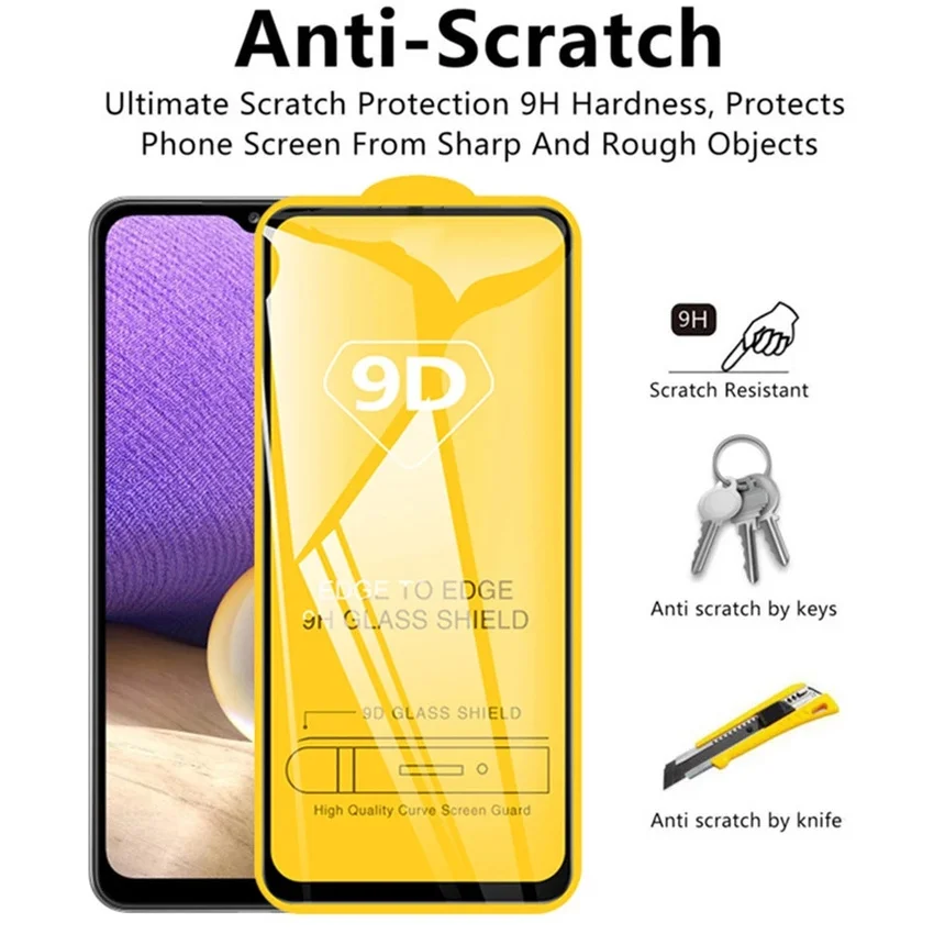 9D Tempered Glass for Samsung Galaxy A51 A52 A71 A21S A72 A13 Screen Protectors for Samsung S21 Plus A50 S22 A53 A12 S20 FE Lens