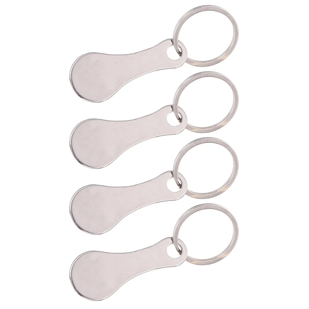 4pcs Cart Unlocker Metal Shopping Cart Tokens Key Chains Token Key Ring Decorative Keychain Multipurpose Shopping Portable For 4