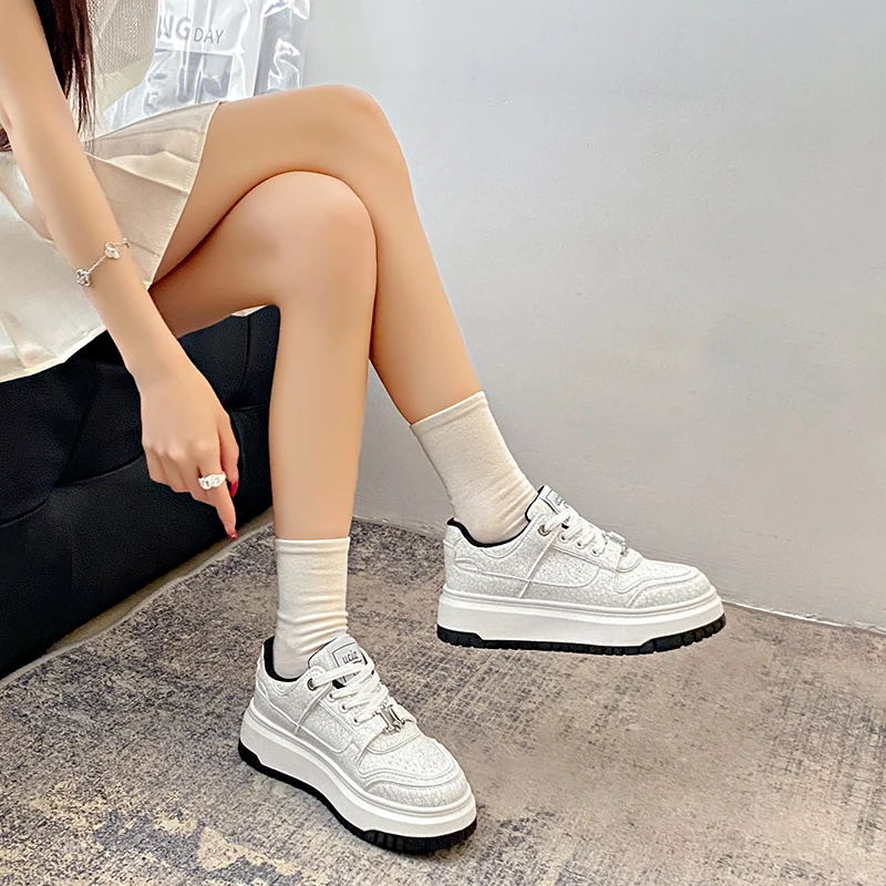 Women's Low Top Platform Skate Shoes Causal Dress Breathable Lightweight Non-Slip Sneakers Comfort Fit Walking Shoes for Lady 3