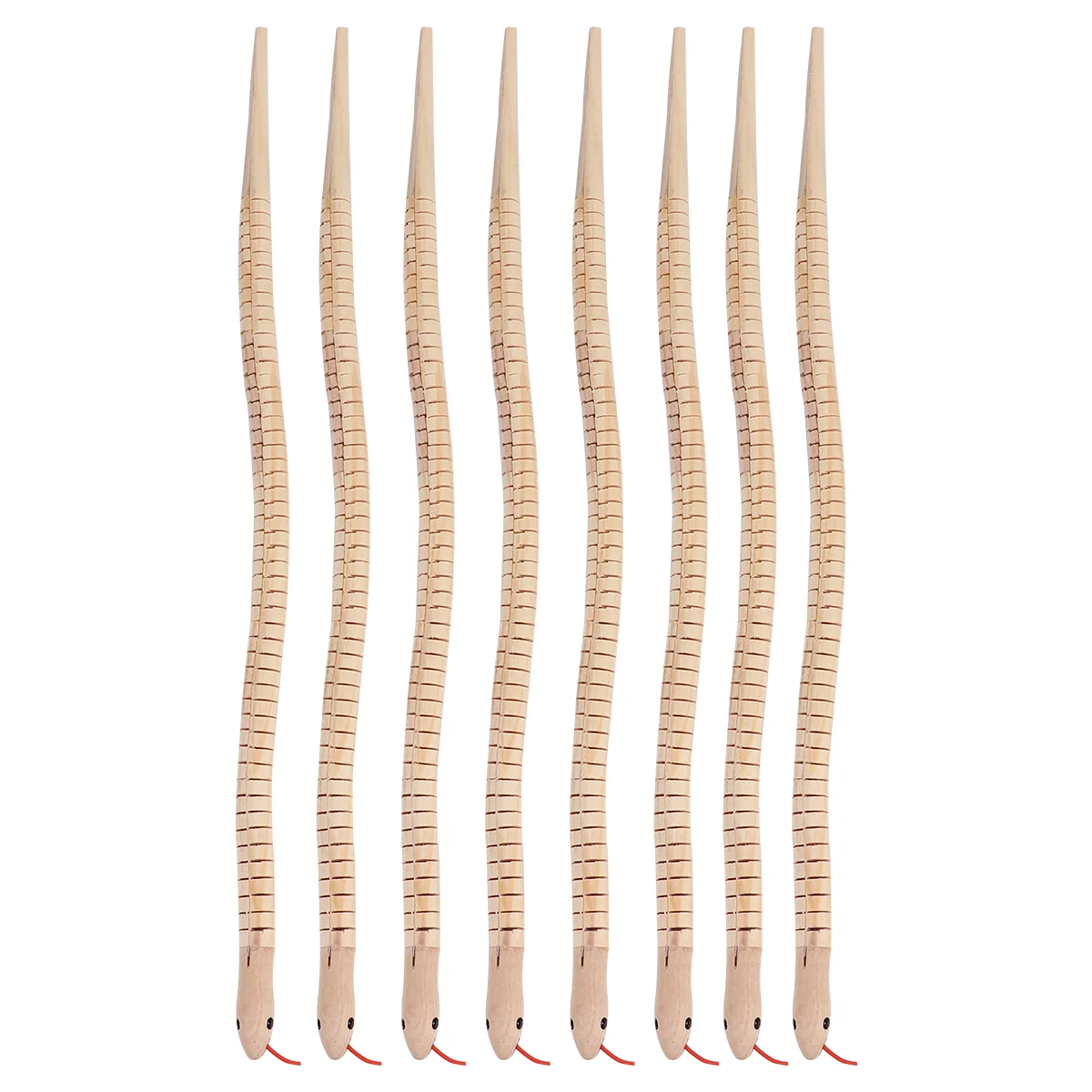 

8 Pcs Models Artificial Wood Snake Simulation Toy Wooden Pearlescent Realistic Animal Kids Staff