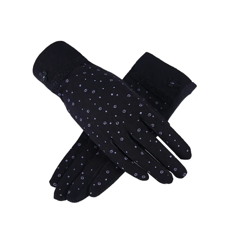 

New Women Summer Gloves Touch Screen Driving Gloves Short Lace Flower Slip Resistant Sunscreen Outdoor Breathable Glove Guantes