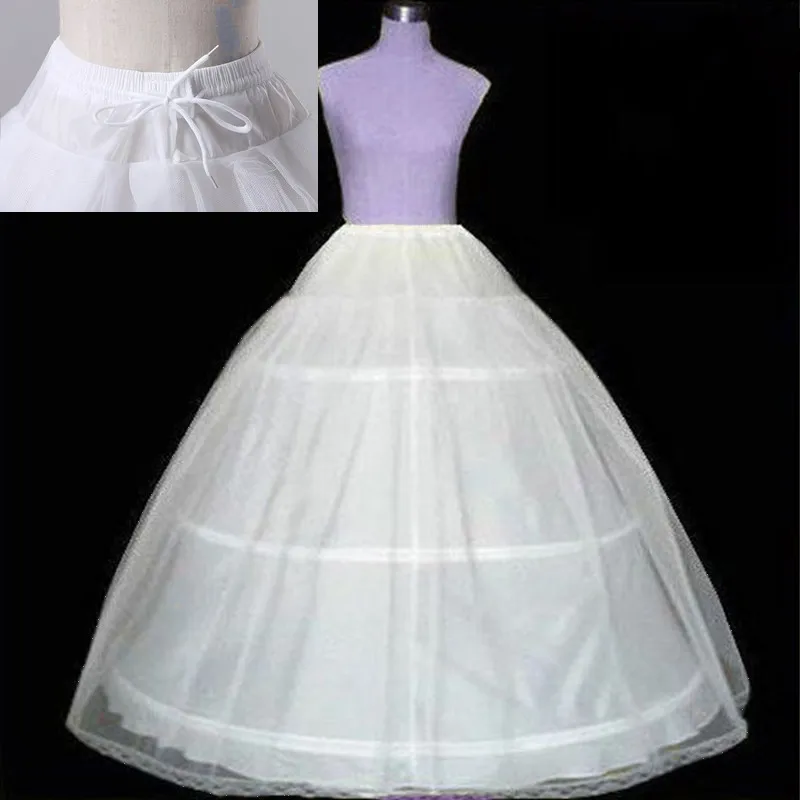 

Petticoat White 3 Hoops High Quality Crinoline Slip Underskirt For Ball Gown Wedding Dress Birthday