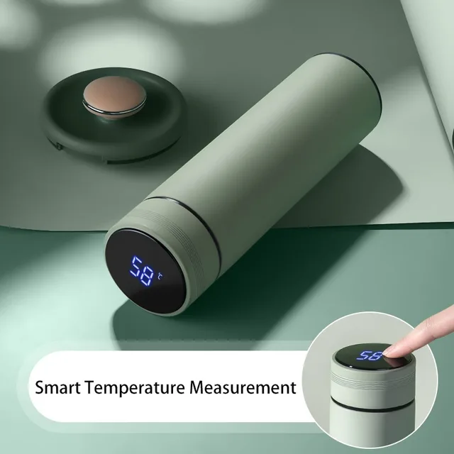 500ml Smart Water Bottle Stainless Steel Thermos Temperature Display Leakproof Vacuum Flasks Coffee Cup Milk Mug Christmas Gift 4