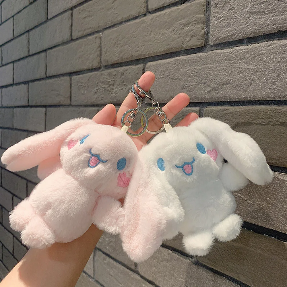 

Sanrio Keychain Cinnamoroll Plush Keychains Cartoon Plush Dolls KeyRing Bag Pendant Ornaments Car Accessories Kids Toys Gifts