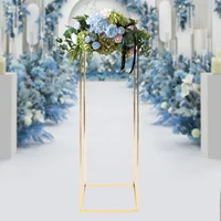 31*31*100cm Gold Flower Floor Stand Metal Column Flower Stand Flower Arrangement For Wedding Party Dinner Centerpiece 1