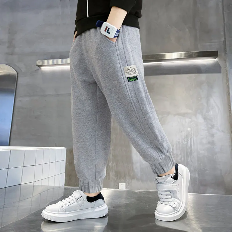 

Korean Teenage Boys Long Sweatpants Spring Fall Pants Baby Kids Trousers Solid Color Pencil Pants 5 6 7 8 9 10 12 13 14Years Old