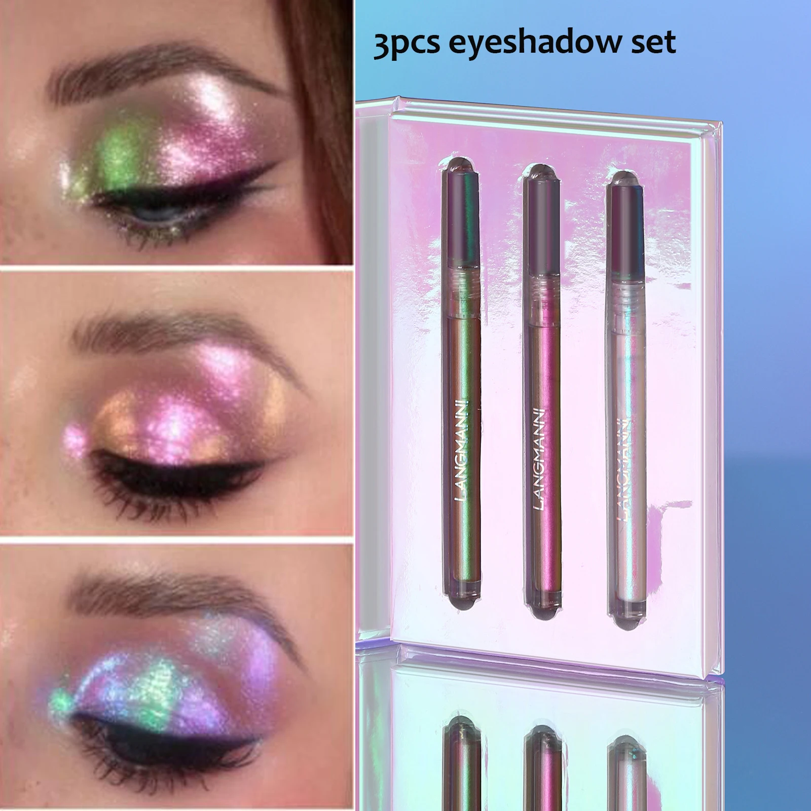 Langmanni Chameleon Liquid Eyeshadow Set Brightening Waterproof Glitter