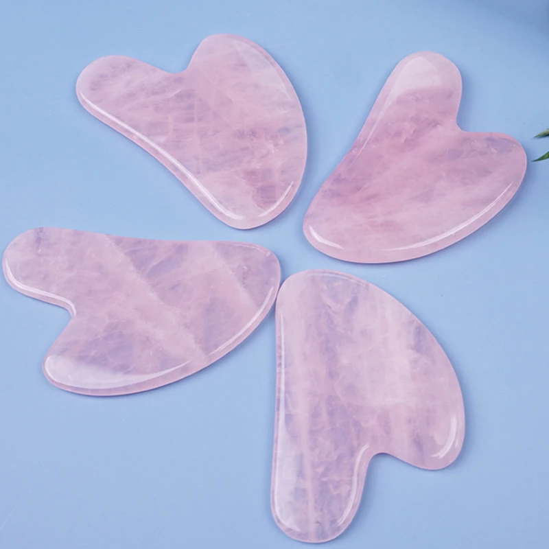 Face Massager Rose Quartz Crystal Jade Gua Sha Face Lift Spa Natural Stone Guasha Massage Beauty Tools for Face Neck Back Body