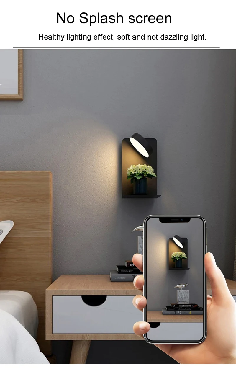 Bedroom Led Wall Lamps with USB Charge Wall Light Indoor Lamp for Living Room Decor Wall Panels with Switch Aisle Modern Sconce