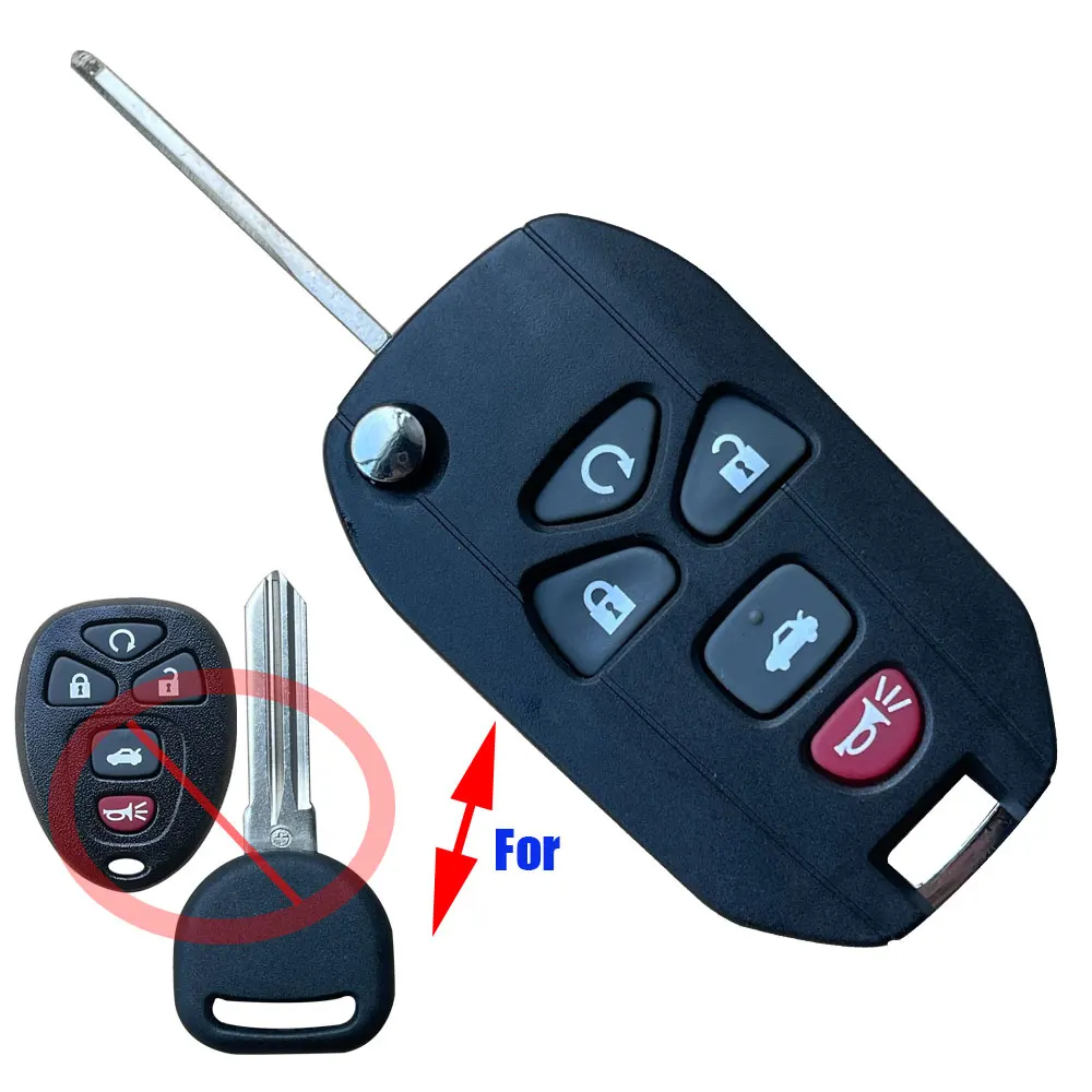Car Key Shell Refitting Flip Remote 5 6 Buttons 22733524 For Captiva 2011 Buick G-C Chevrolet Cadillac Pontiac Saturn