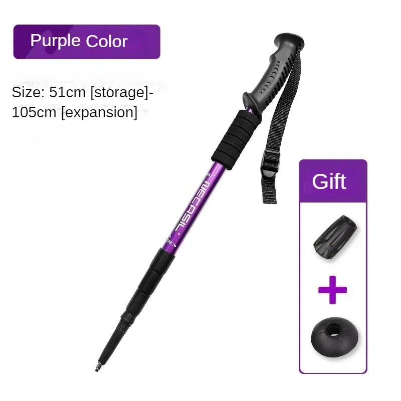 1 PCS Aluminium Alloy Teleskopic Hiking Poles Trekking Walking Stick Ultralight Absorber Alpenstock trekking pole trekking poles walking stick