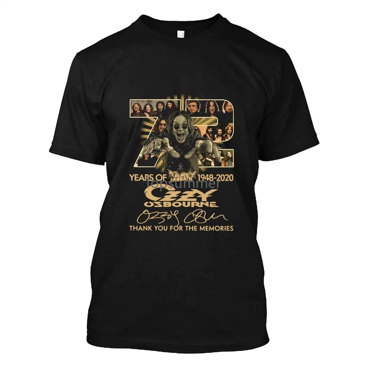 

72 Years Of Ozzy Osbourne Tshirt Unisex Hoodie Sweatshirt For Mens Womens Ladies Kids Dmn T-Shirt Black