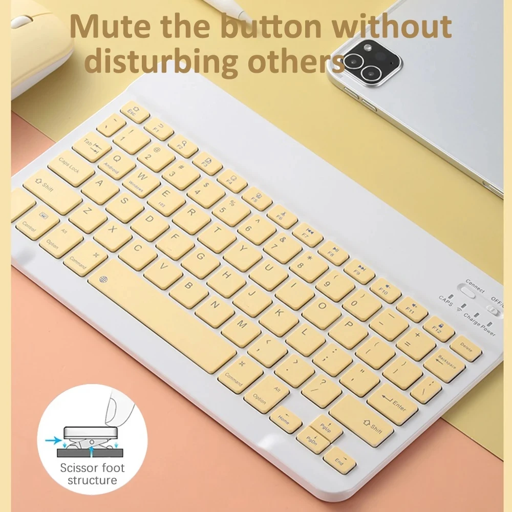 Teclado e Mouse Compatível com Bluetooth para Ipad Xiaomi Samsung Huawei Telefone Tablet Android Ios Windows - Imagem 3