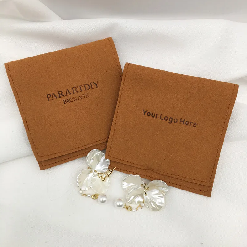 50pcs personalized jewelry bags with custom logo, gift bags,microfiber, jewelry bag packaging free shipping